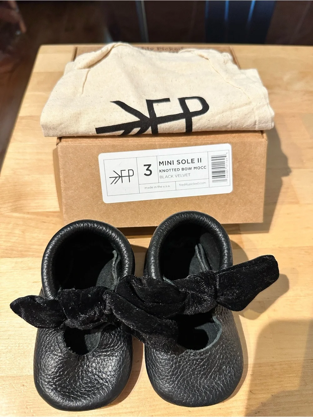 Freshly Picked Black Velvet Knotted Bow Moccasins